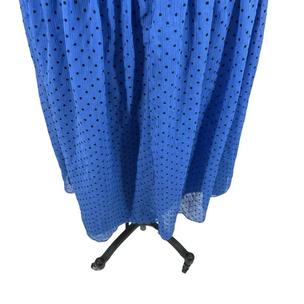 La Maison Talulah Sorrento‎ Midi Dress Azure Blue Polka Dot Size Small - Picture 12 of 15